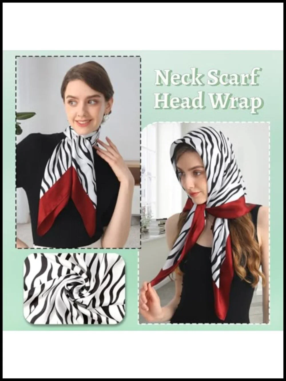100% Mulberry Silk Square Head Scarf 35x35 for Sleeping Hair Wrapping Bandana